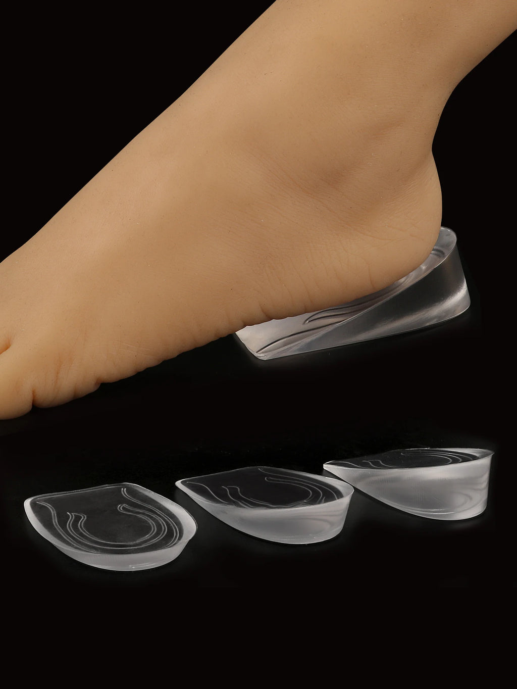 Upgrade and Widen Height Increase Insoles, 1/4" to 1" Gel Shoe Heels Inserts for Leg Length Discrepancies-4 Layers,1 Pair