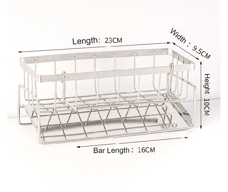 Kitchen Sink Drain Rack Organizer Kitchen Multifunctional Stainless Steel Drain Rack for Sponge Cleanser Organizer