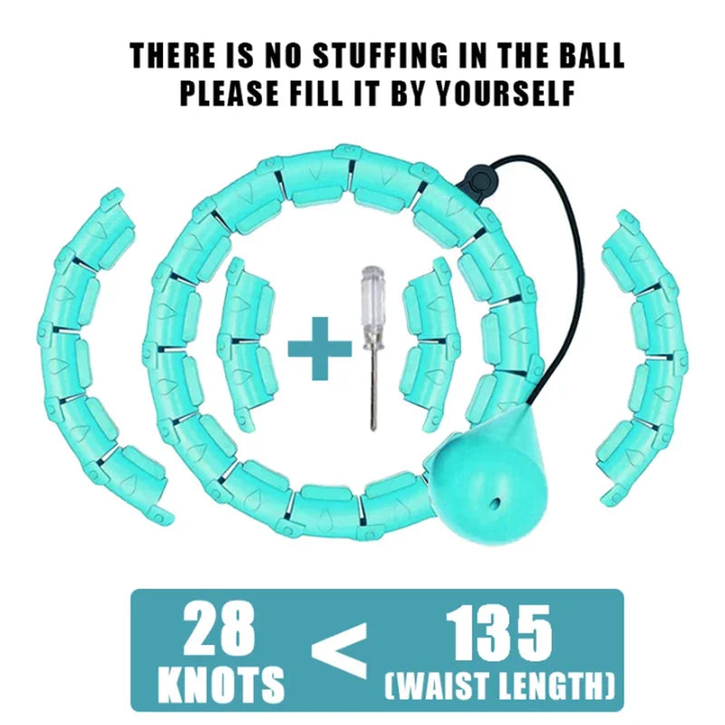 Weighted Exercise Hoop for Adults Weight Loss Knots Infinity Fitness Hoop With Extra Links 2 in 1 Adjustable and Detachable