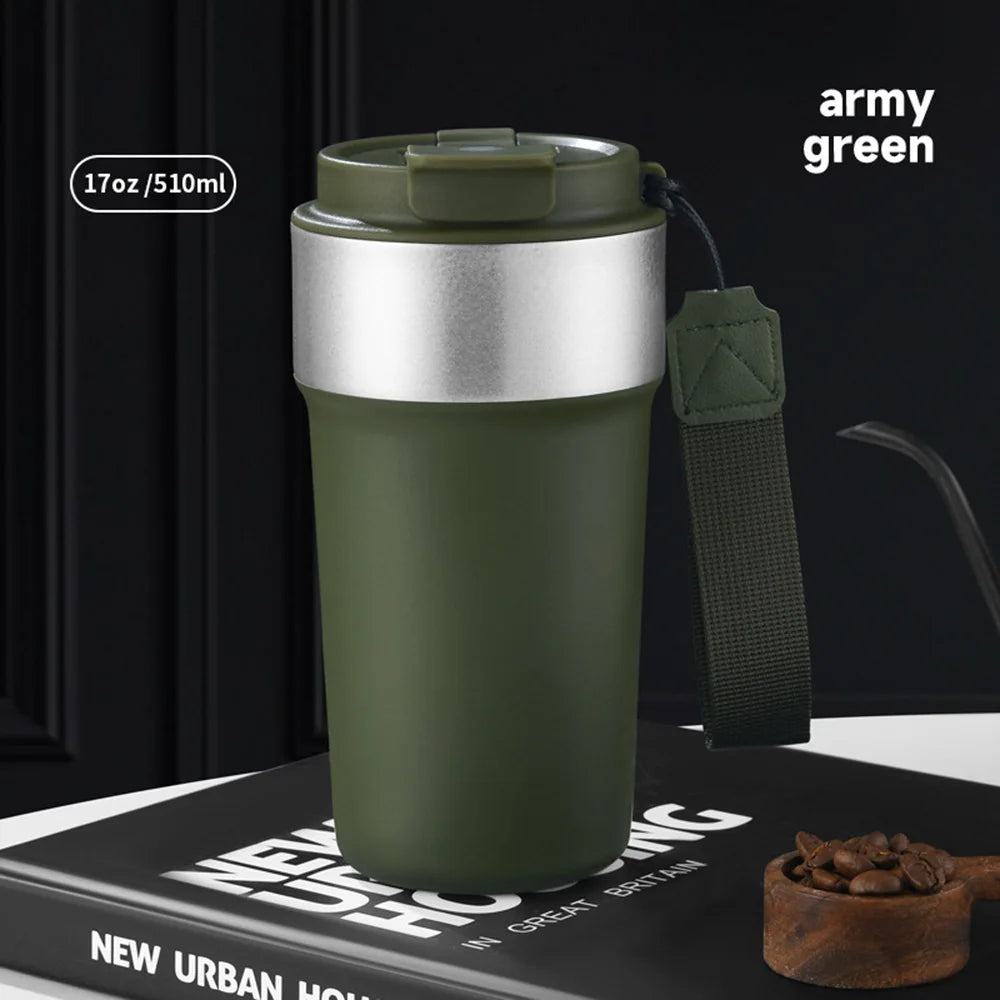 17oz/510ml Insulated Cup 304 Stainless Steel Thermos Coffee Cup Leak-Proof Water Cup with Lid Travel Mug Keep Hot Cold