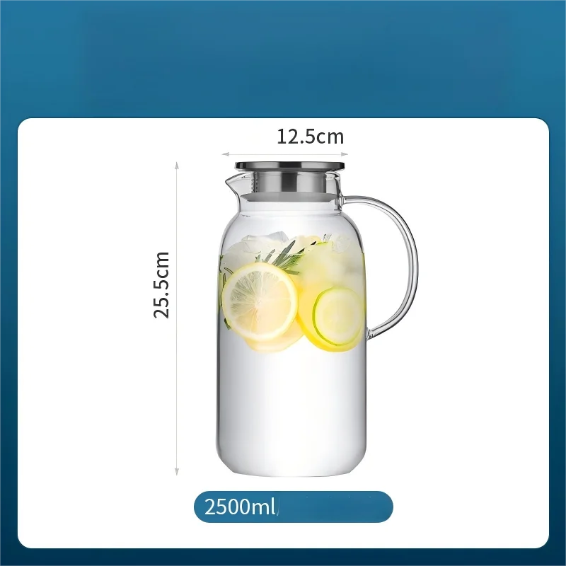 COOKER KING 1.8/2.5L Glass Water Kettle High Borosilicate Glass Large Capacity Teapot High Temperature Resistance Office Use
