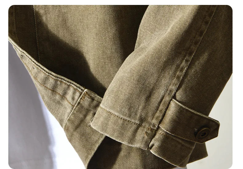 Autumn New Cargo Loose and Comfort 100% Cotton Jackets for Men Vintage Sense of Layering Streetwear Men Shirts AZ889