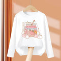 Autumn Sweet Cartoon T-shirt for Baby Girls Long Sleeve Lovely Tops 3-14T Girls Spring Clothing