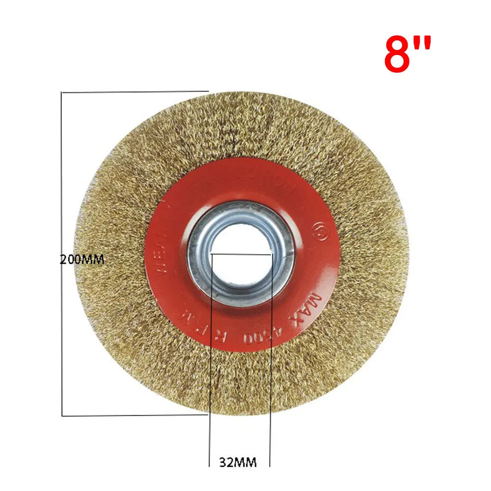Flat Steel Wire Wheel Brush 5" 6" 8" Steel Wire Brush Rust Removal Polishing Tools For Bench Grinder Polish 125mm/150mm/200mm