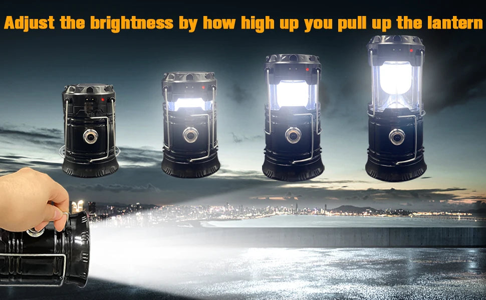 RTS Portable Multifunctional Waterproof Camping Lamp Usb Rechargeable Led Camping Lights Solar Camping Lantern