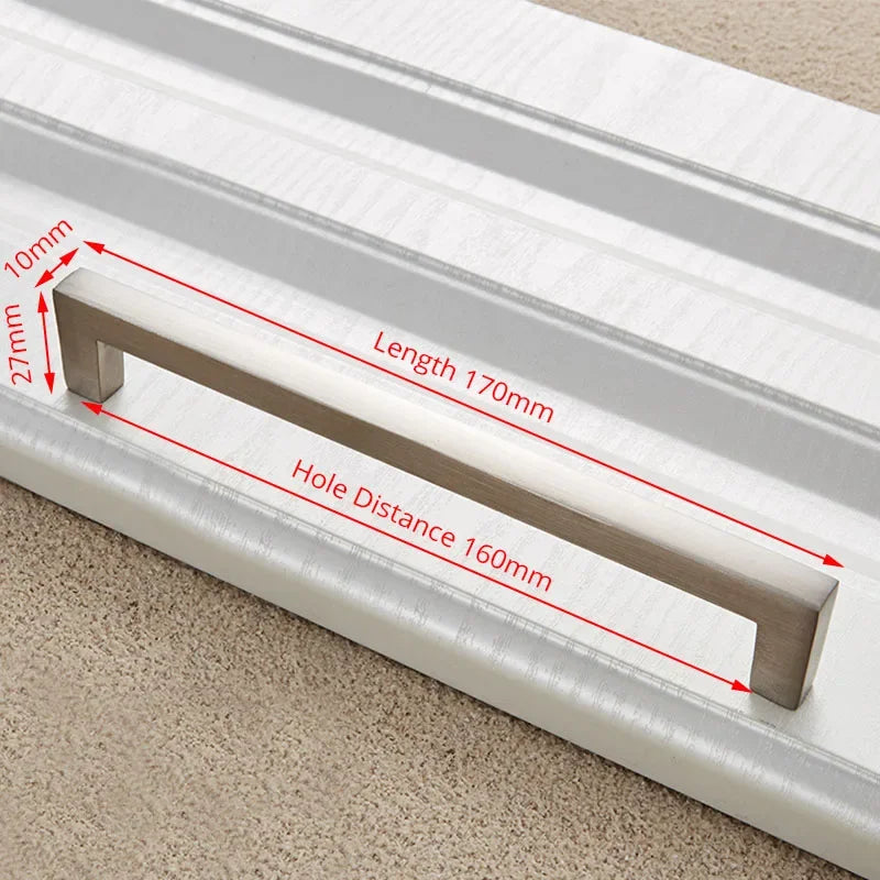 Modern Cabinet Handles Kitchen Door Handles Drawer Knobs Aluminum Alloy Wardrobe Door Handles Brushed Modern Style Hardware