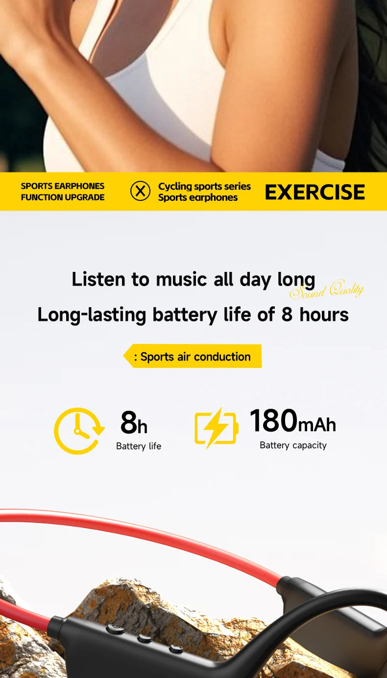 Lenovo Bone Conduction Headset Bluetooth 5.4 With Mic Waterproof Exercise Fitness Wireless Sports Headphone New 2026