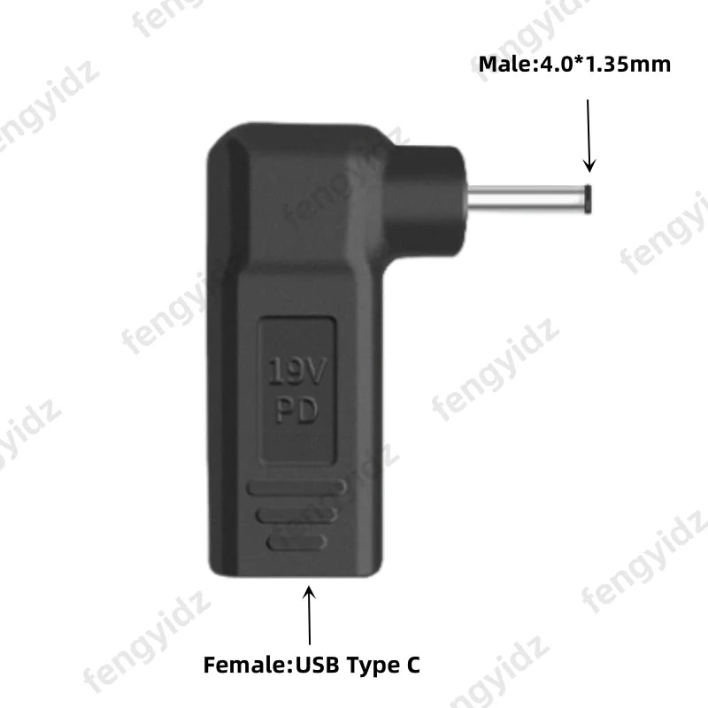 Laptop Power Adapter Connector Dc Plug USB Type C Female to Universal Male Jack Converter for Hp Dell Asus Acer Lenovo Notebook