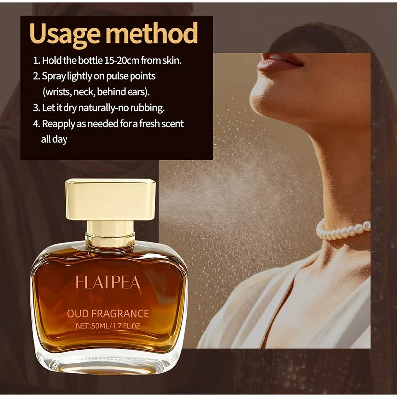 Arabian Men's Fragrance Long-lasting Sandalwood Scent Oriental Fragrance Luxury Charming Perfume Spray Woody Musk Cologne 50ml