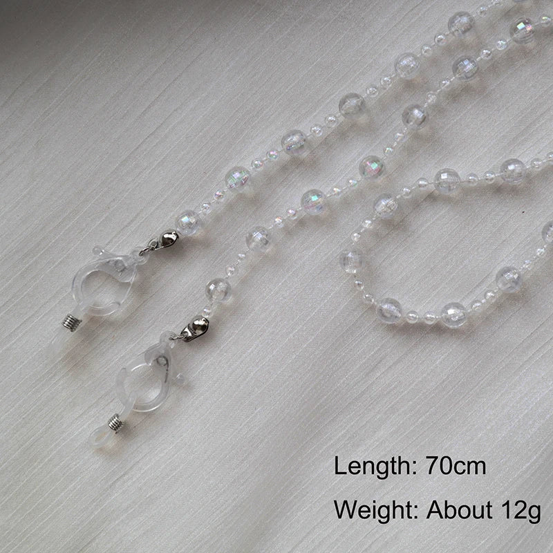 Fashion Glasses Chain For Women Mask Lanyard Holder Transparent Heart Flower Charms Sunglasses Chain Neck Strap Jewelry Gift