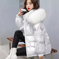 2026 Winter Fashion New Warm Duck Down Jacket Women's Clothes Glossy Fur collar Thicken Parka Short Down Coat Female Trend