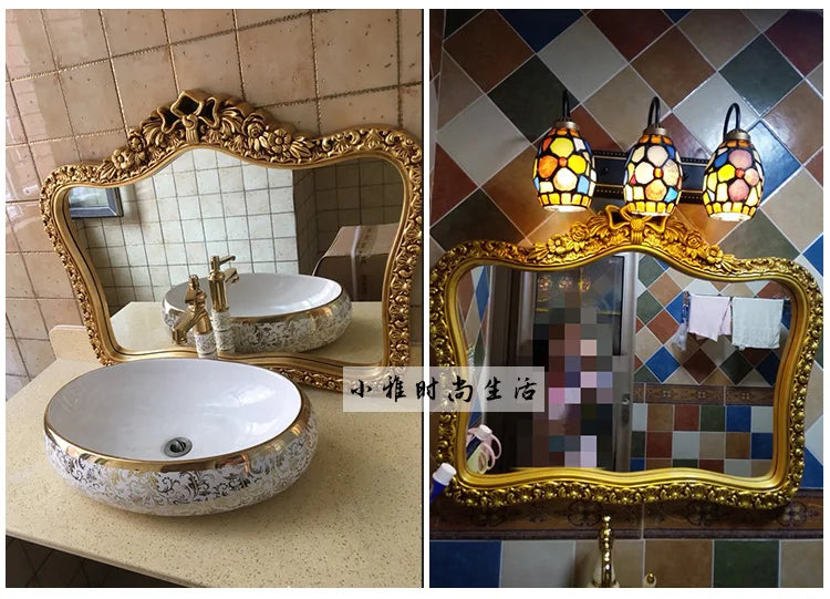 Bathroom Vanity Mirror Wall Unique European Creative Aesthetic Save Space Mirror Modern Simple Espejo Pared House Decoration