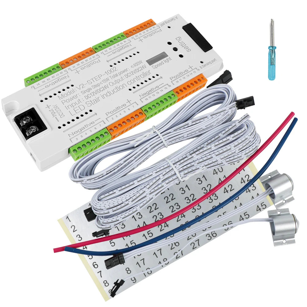 Stair Light Controller Kit Stairway Lighting 32 Channels For Stairs Flexible Strip Automatic DC 12V 24V LED Motion Sensor