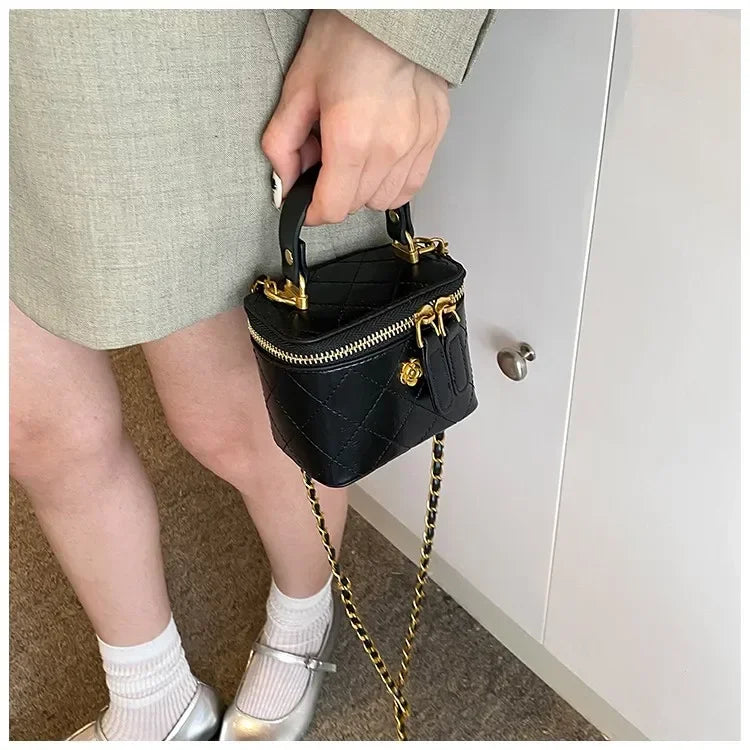 Mini Square Chains Handbag Thread Crossbody Bags Designer Box Bag with Short Handle Ladies High Quality Luxury Top-handle Bag