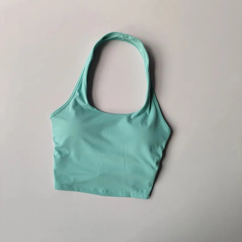 Women's Halter Neck Strap Fitness Bra Sexy Backless Gym Workout Yoga Bra Crop Top Sports Bras for Active Wear