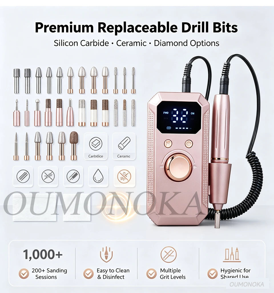 Professional Electric Nail Drill Machine Lathe Kit Nail Sander File for Manicure Cutter Set Art Supplies Salon Grinder Tools