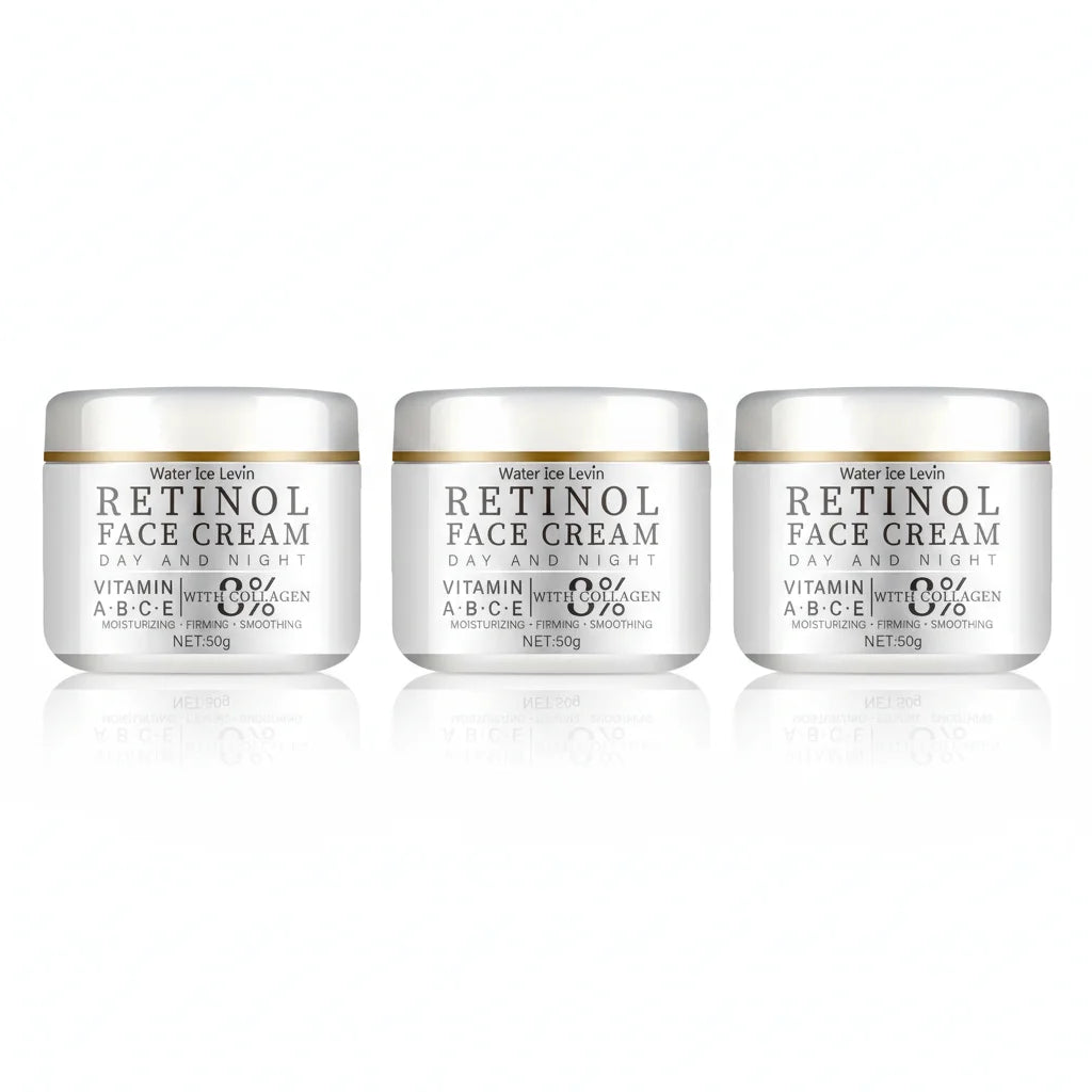 Retinol Face Cream. Vitamins A B C E Collagen. Moisturizing Firming Smoothing Skin Texture. Day Night Formula. 50g.