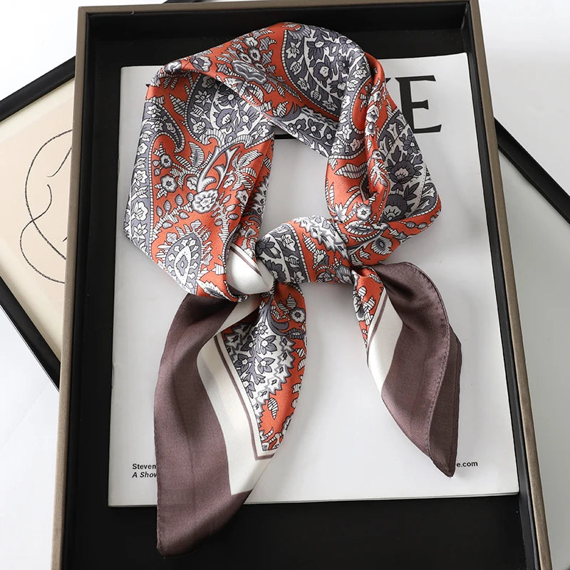 Lady Hair Dot Scarf Female Silk Square Scarves Head Wraps for Women Bandana Fashion Foulard Shawls Female Neckerchief Summer