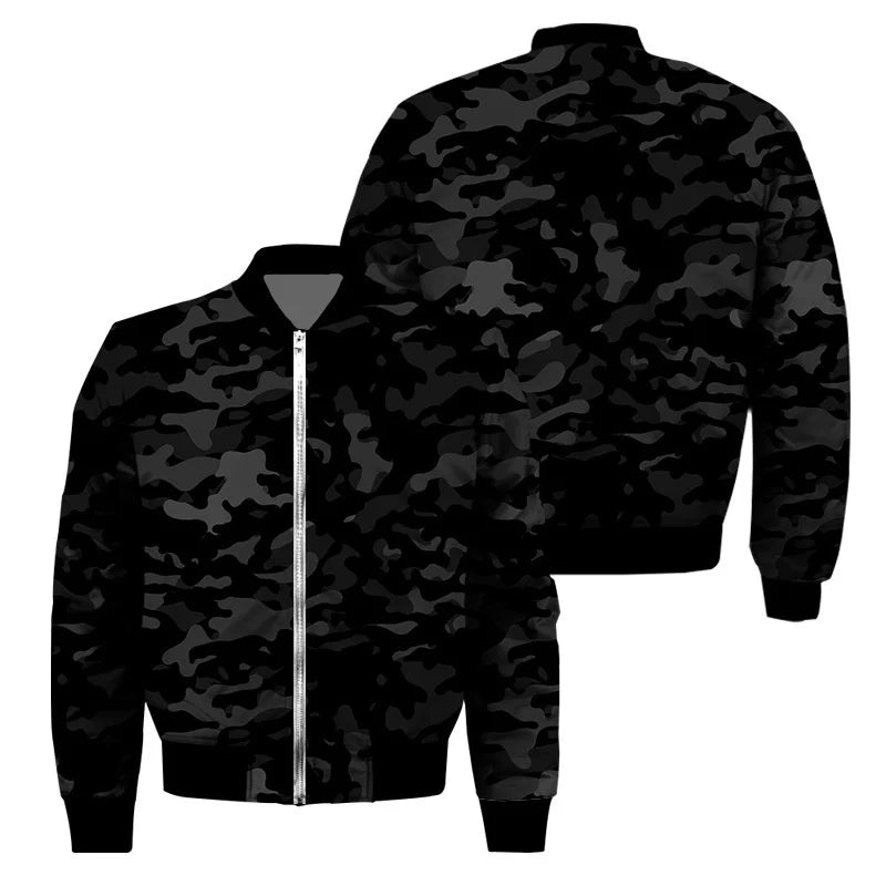 Classic 3d Print Camouflage Zipper Jacket For Men Outdoor Sports Camo Jackets Cool Street Spring Autumn Long Sleeves Coat Tops
