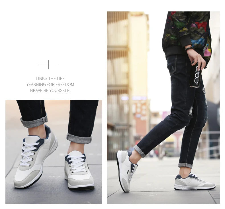 Men Shoes Sneakers PU Leather Trend Casual Shoes Fashion Breathable Leisure Male Sneakers Non-Slip Footwear Men Vulcanized Shoes