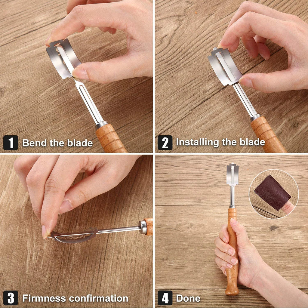 1-5P Bread Cutter French Bread Blades Kitchen Gadgets Normal Wood Handle Baking Accessory European Style Curved Arch Toast Knife
