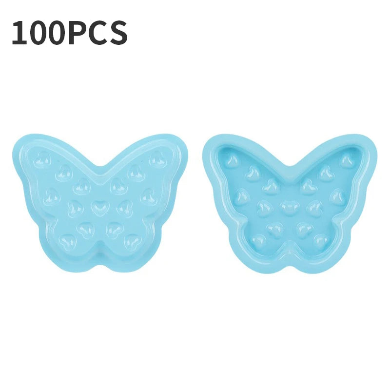 100pcs Wimperlijm Houder Wimperextension Supplies Lijm Pallet   Lash Extension Pakking Wimpers Lade Plastic Pads Make-Up Tool