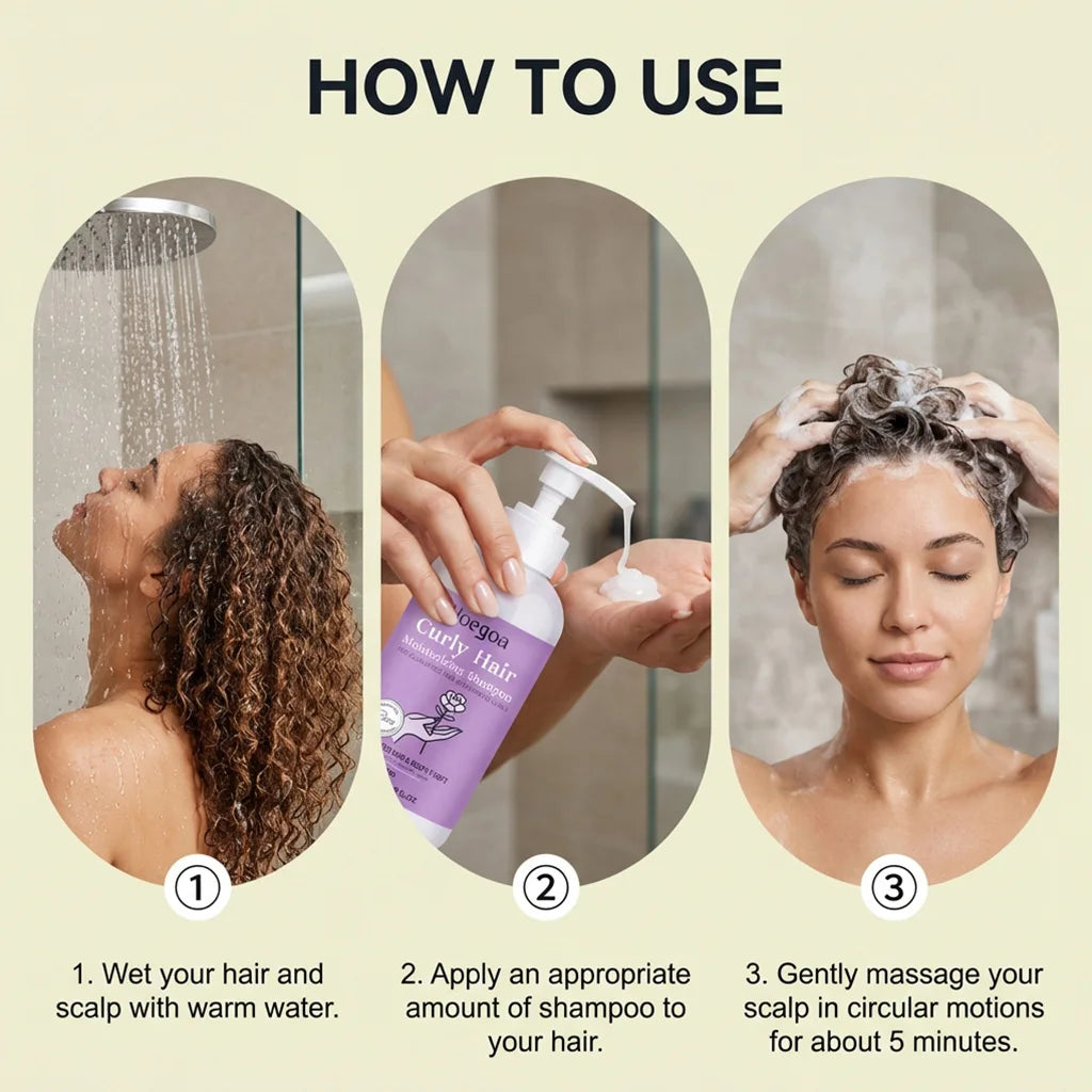 Moisturizing Shampoo for Curly Hair - Hydrates and Nourishes Curly Hair, Daily Care, Gentle Scalp Cleansing