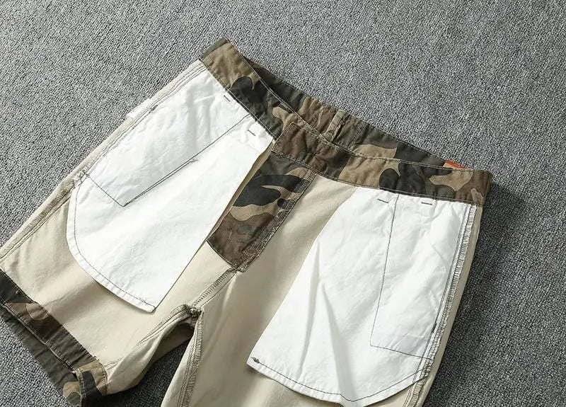Korean Fashion Camouflage Shorts for Men's Casual Stretch 2025 Summer New Slim Fit and Wear-resistant Shorts Male Clothing