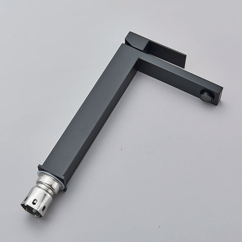 Senlesen Brushed Gold Bathroom Faucet Basin Faucets Deck Mounted Sink Mixer Tap Stainless Steel Countertop Hot Cold Water Crane