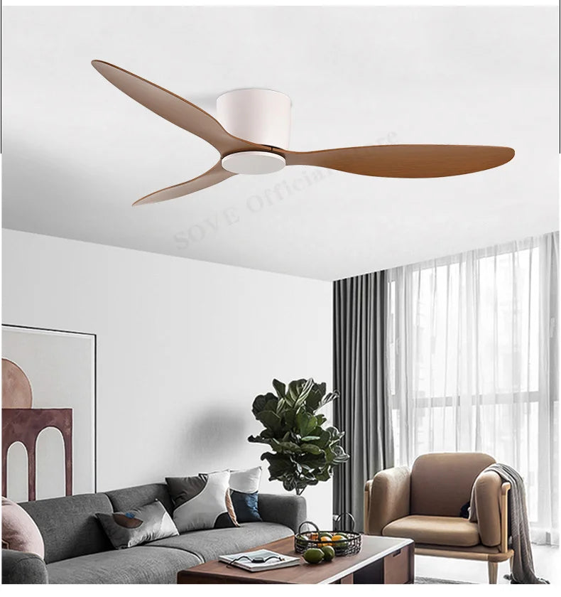 SOVE Ceiling Fan White Low Floor Ultra Thin 17cm DC Ceiling Fan With Remote Control Simple Ceiling Fans Without Light 220V