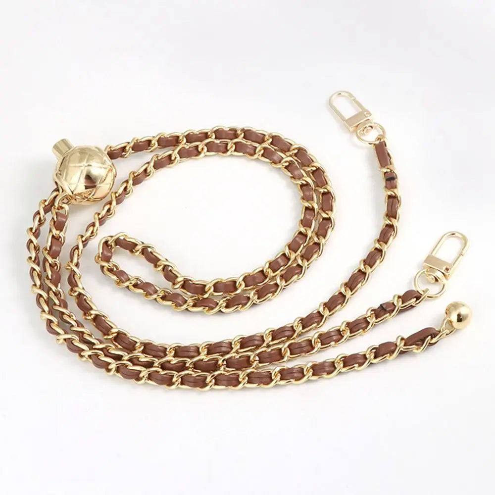 New Metal High-end Shoulder Strap Golden Balls Chain Adjustable Length Strap Replacement Shoulder Strap Non-fading Chain