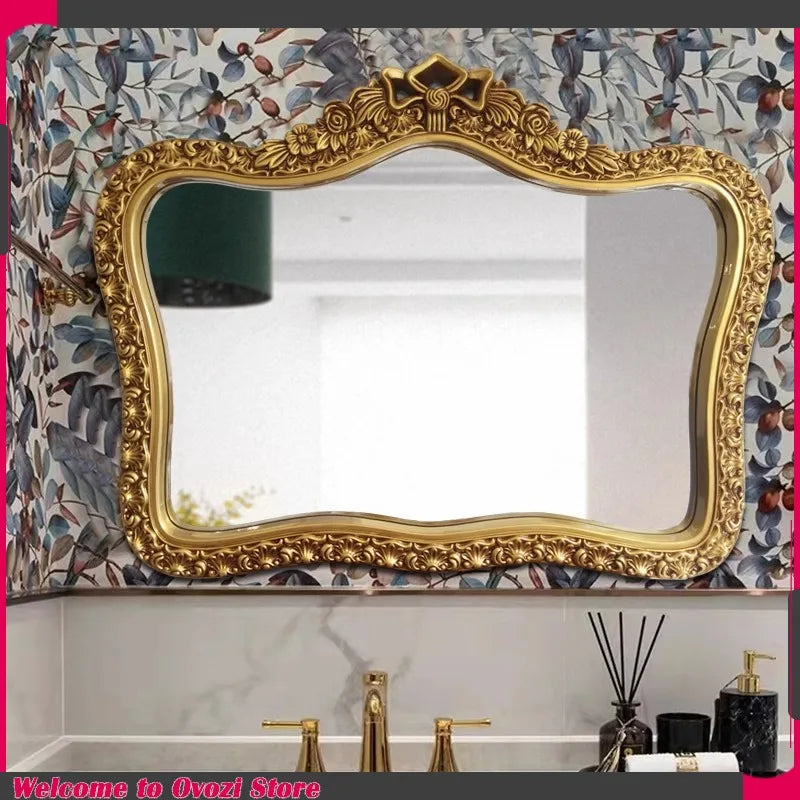 Bathroom Vanity Mirror Wall Unique European Creative Aesthetic Save Space Mirror Modern Simple Espejo Pared House Decoration