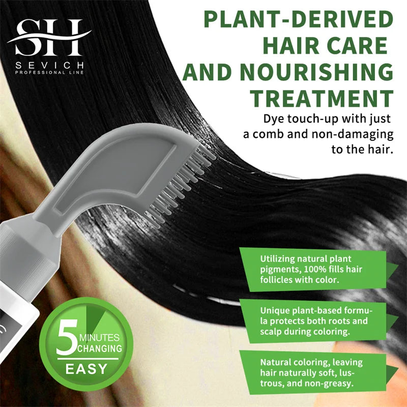Avocado Fast Hair Dye Black Shampoo with Comb 80ml Black Hair Dye Shampoo with Comb Non-irritating Repair Gray White Hair Care