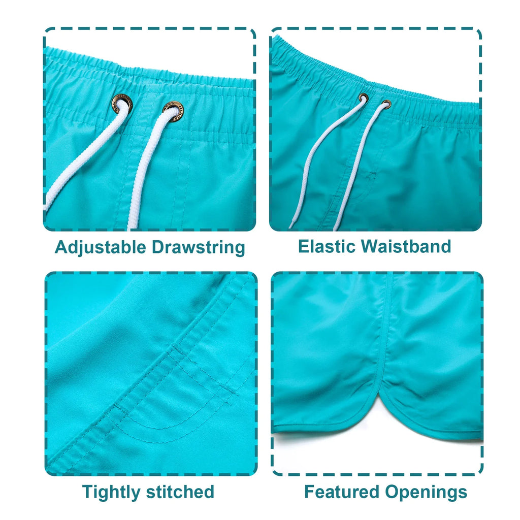 2024 Men's Fashion Printed Swimming Shorts Quick-Drying Beach Suit Breathable Drawstring Pocket
