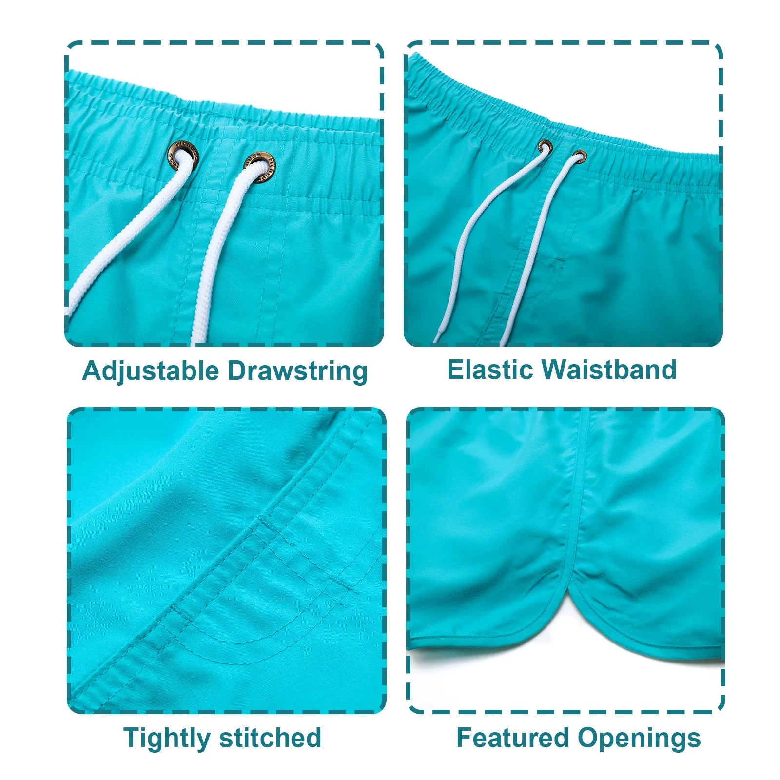 2024 Men's Fashion Printed Swimming Shorts Quick-Drying Beach Suit Breathable Drawstring Pocket