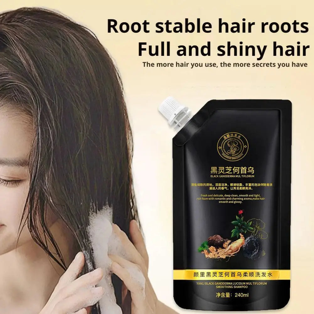 Root Activator Shampoo for Men & Women Strengthening & Volumizing for Fuller-Looking Hair Black Reishi And Polygonum Shampoo