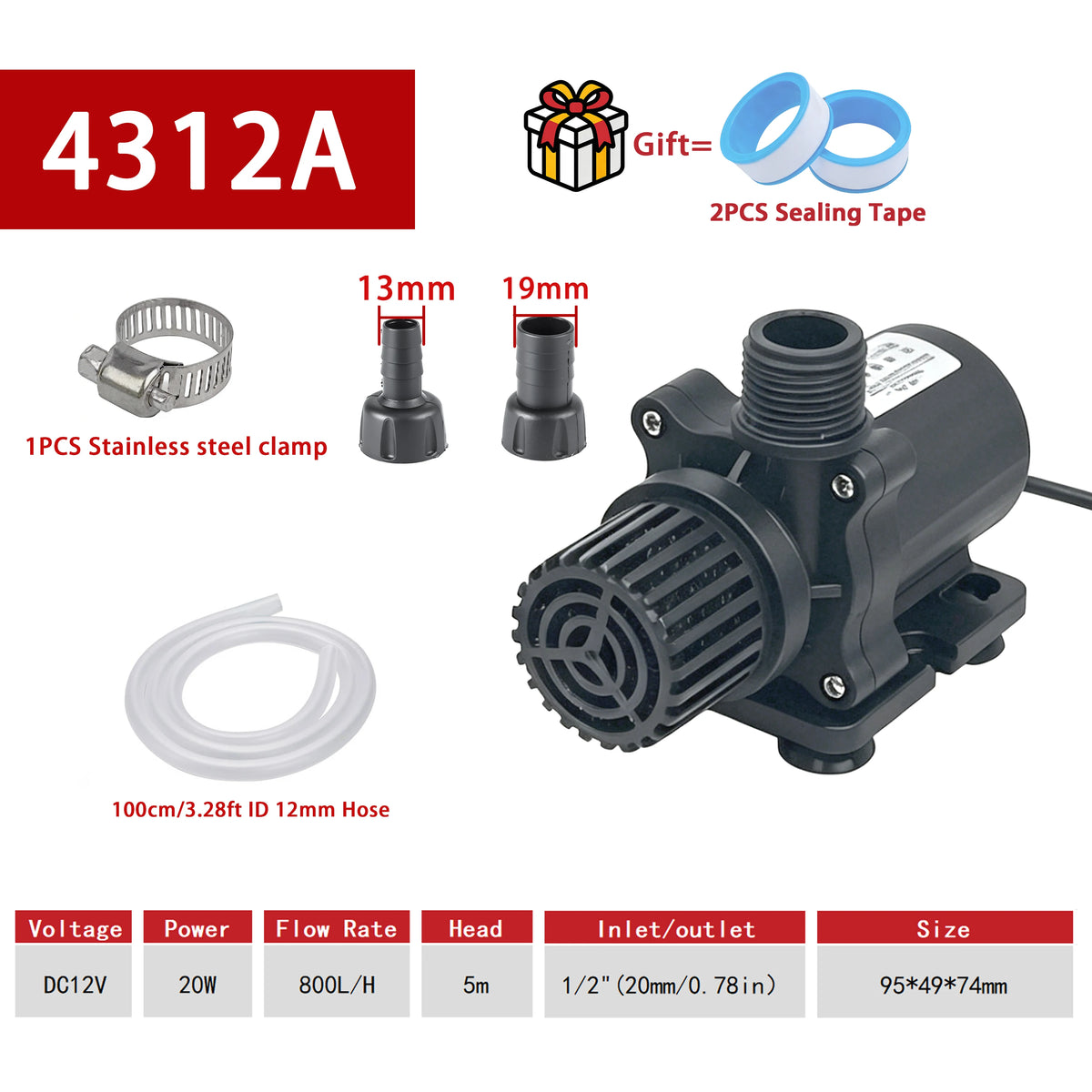 DC Brushless DC Submersible Pump 12V Filtration Circulation Pump Is Suitable for Hydroponic Water Dispensers