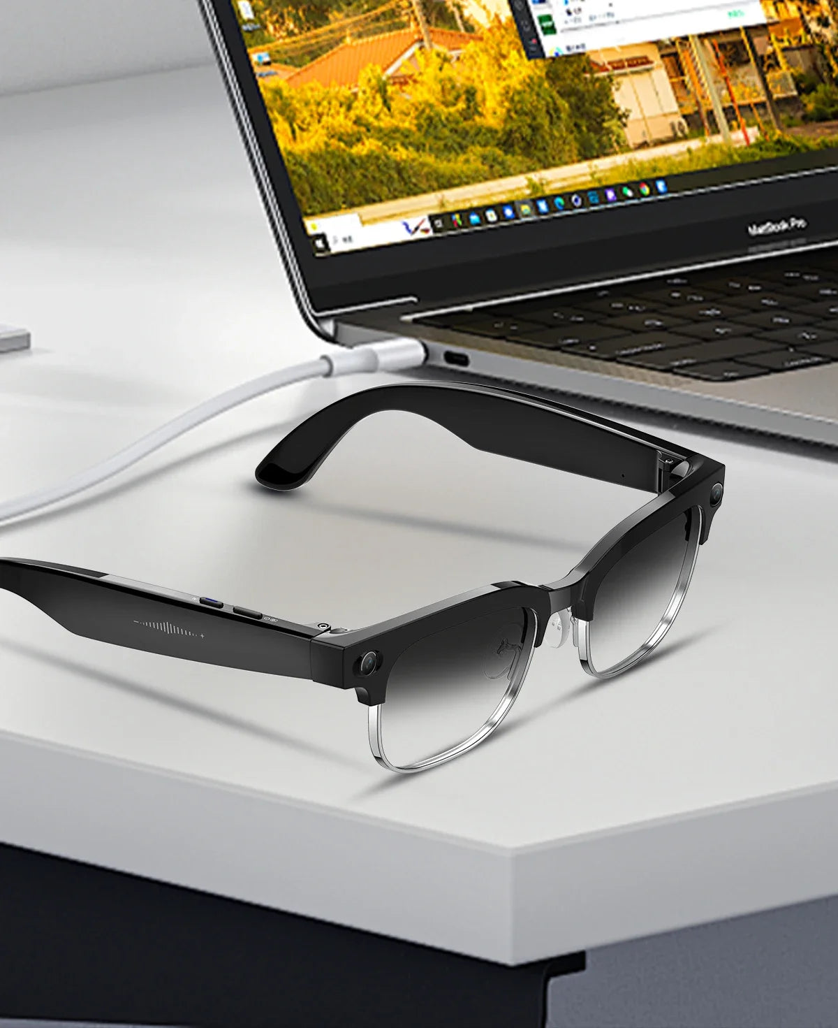 2026 New 4K HD 800W Pixel Dual-Camera Smart Glasses Men 1200P Video Recording AI Chat WIFI Transmission Translation Call Glasses