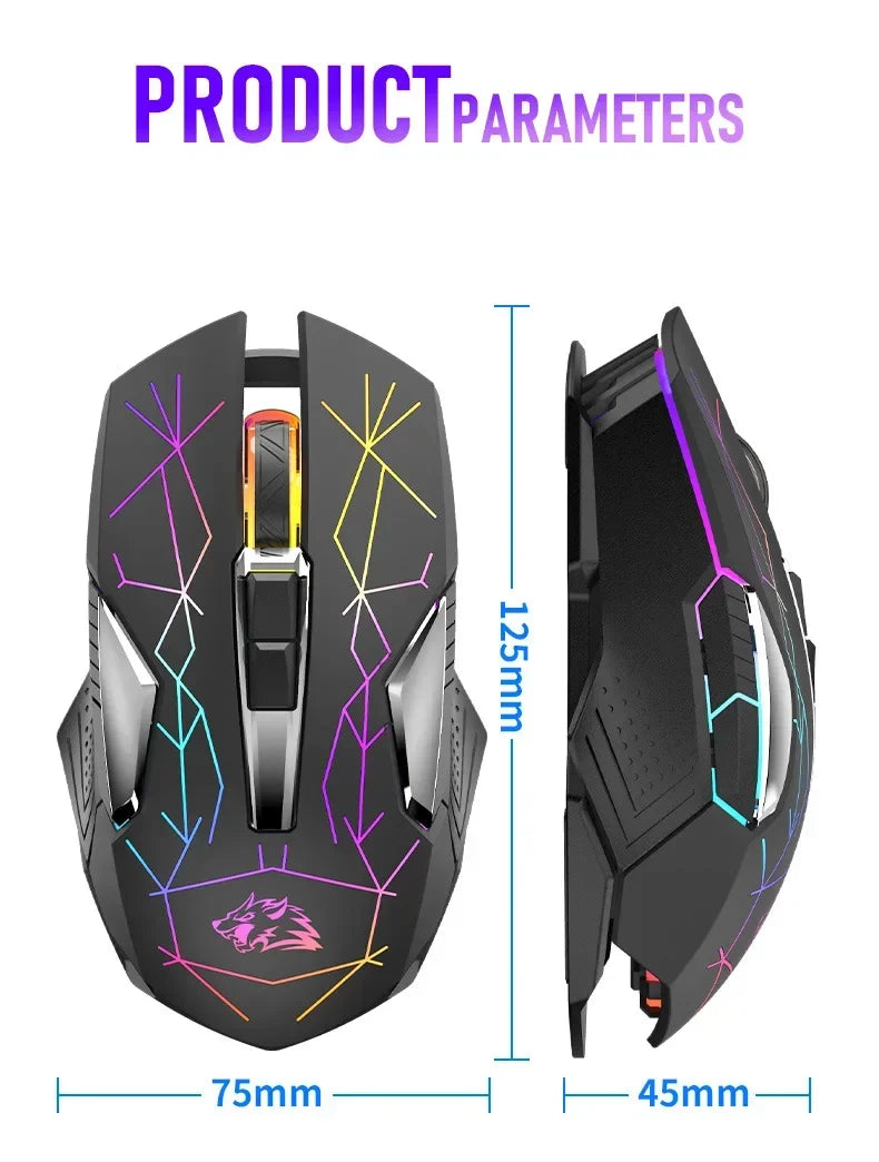 Ziyoulang X18 Wireless Charging Mechanical Mouse RGB 2400dpi Esports Gaming Mouse Pc Office Laptop Gaming Computer Free Wolf X18