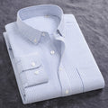 Newly Design Shirts For Men Spring Fall Long Sleeve Solid Color Oxford 100% Cotton Smart Casual Business Stripe Plaid White 5XL