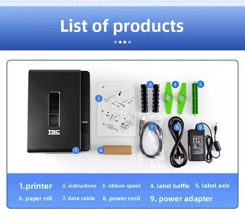 High Efficiency Thermal Transfer Desktop Smart Printer TE210 TE310 Shipping Label Sticker Printer For Logistics Express