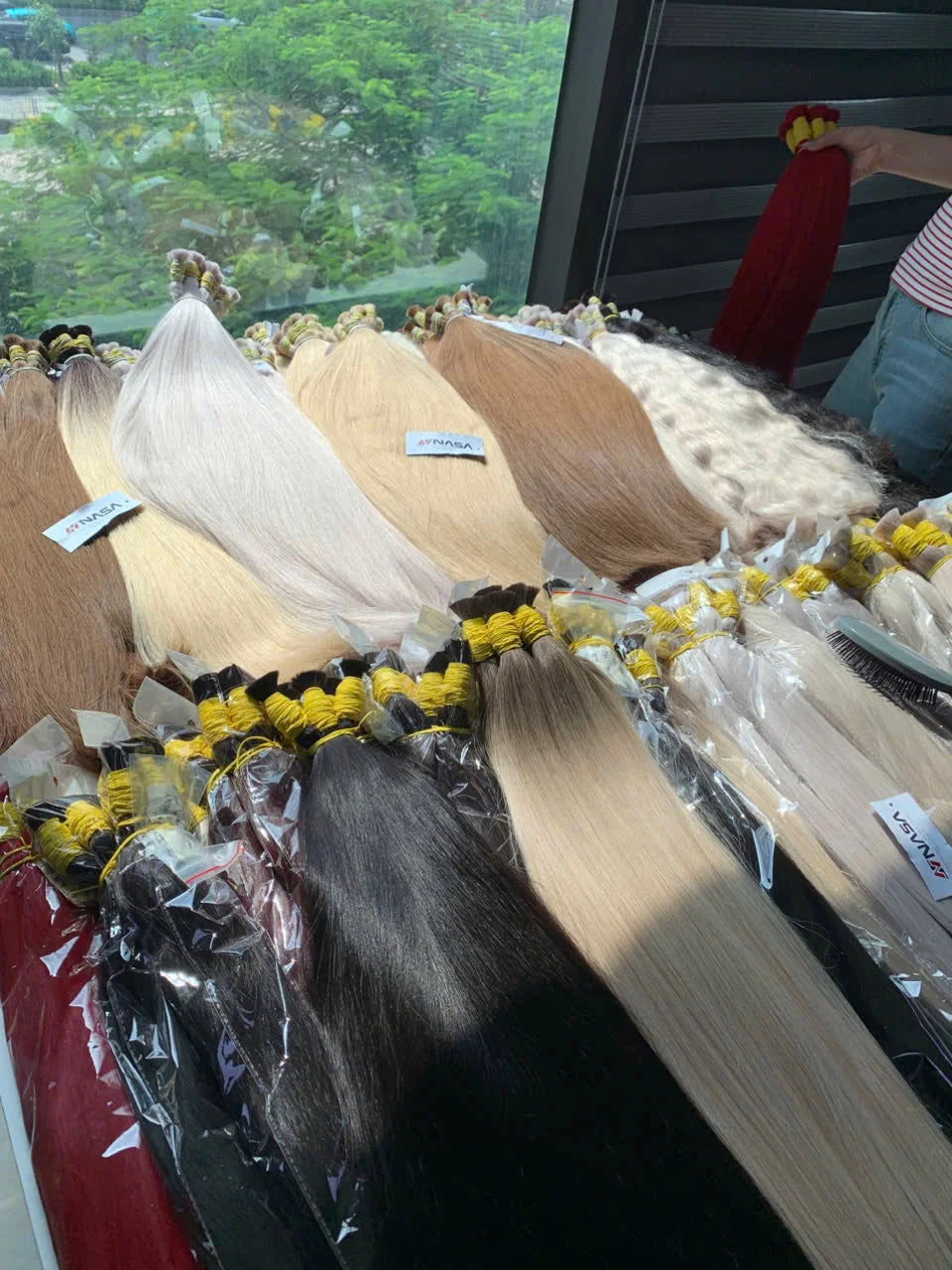 Nasa Hair Machine Double Weft Remy Vietnamese Human Hair Extensions Dyed All Colors 50cm 60cm 100 Grams Natural Straight Styles
