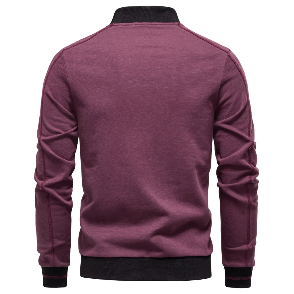 AIOPESON Baseball  Jacket Men Cotton Solid Color Thicken Warm Autumn Winter Casual Sportswear High Quality Zipper Jacket Male