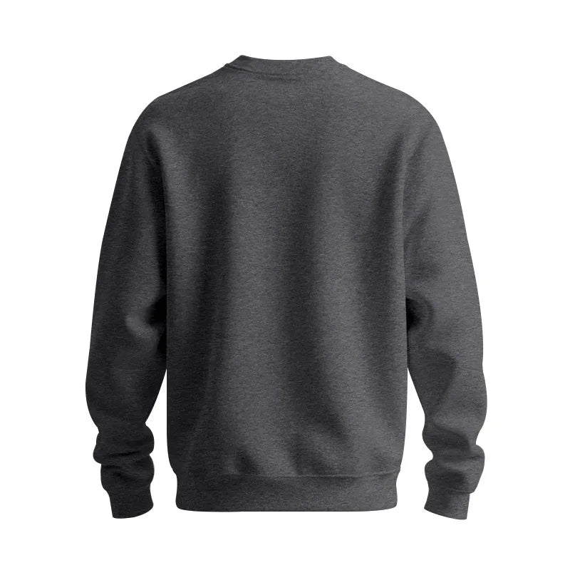 Winter Mens Loose Crew Neck Pullover Sweatshirt Fleece Lined Warm Casual Sports Commuter Outerwear Men Sweatshirt