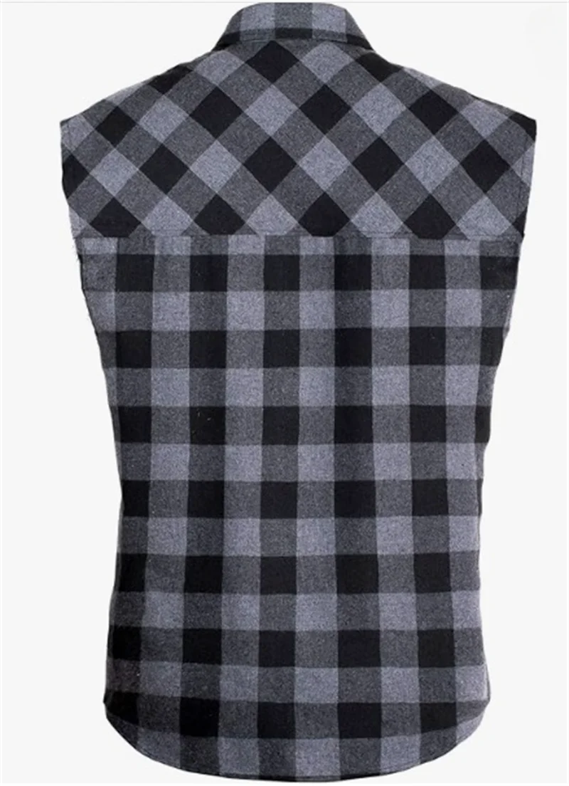 Men's Summer Fashion Casual Plaid Print Sleeveless T Shirt Vest Buckle Sanding 2024 Korean Style Mens Tank Tops Beach Vest