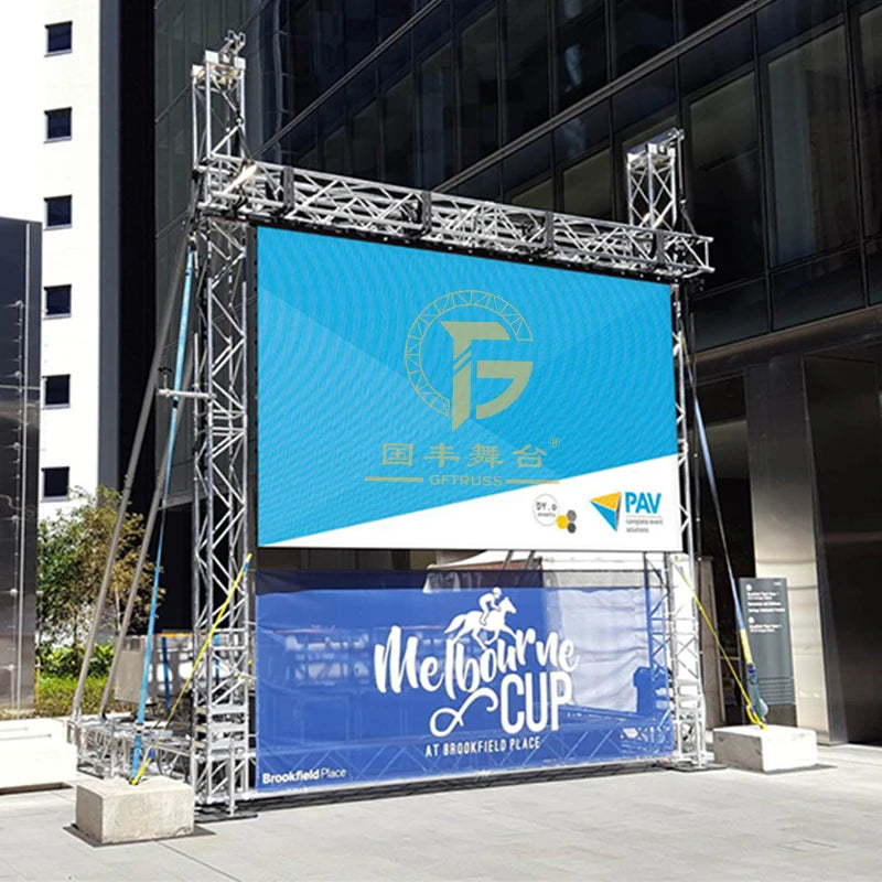 Aluminum Goal Post Truss System Customized LED Screen Speaker Lifting Tower for Shows Performances