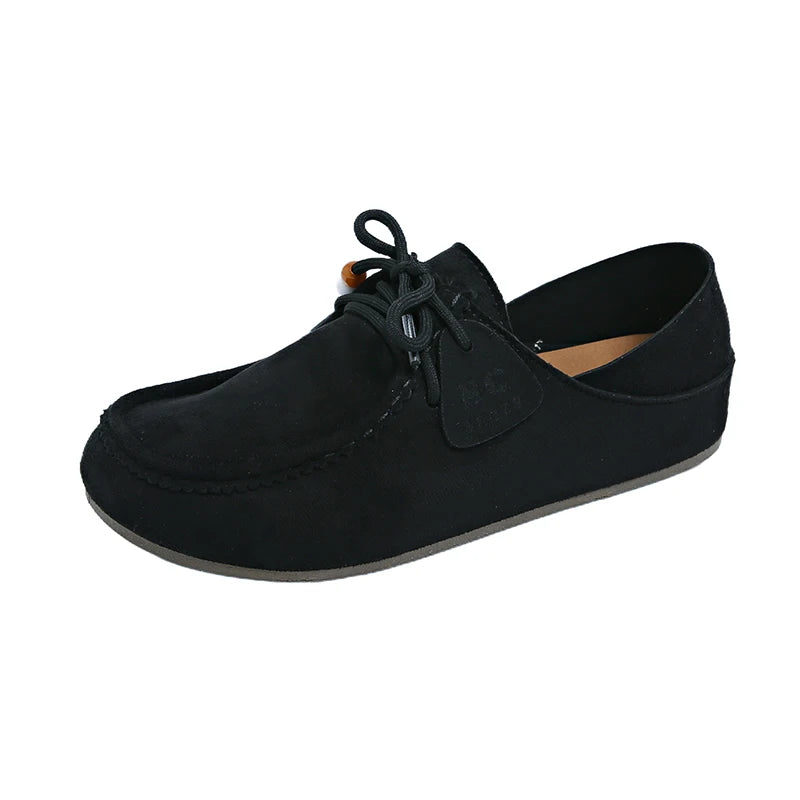 Fashion Brand Shoes Woman 2025 Autumn New Vintage Suede Loafers Pumps Women's Casual Flats Shoes British Style Flat Single Shoes