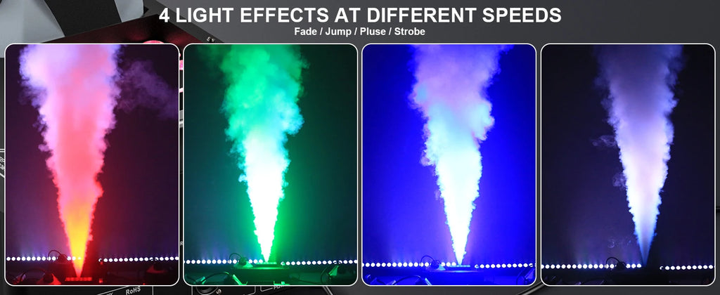 Yiflamefly 1500W Smoke Machine With 24RGB LEDs Vertical Fog Machine Stage Lighting  Spray Fogger For DJ Show Weeding Party Show