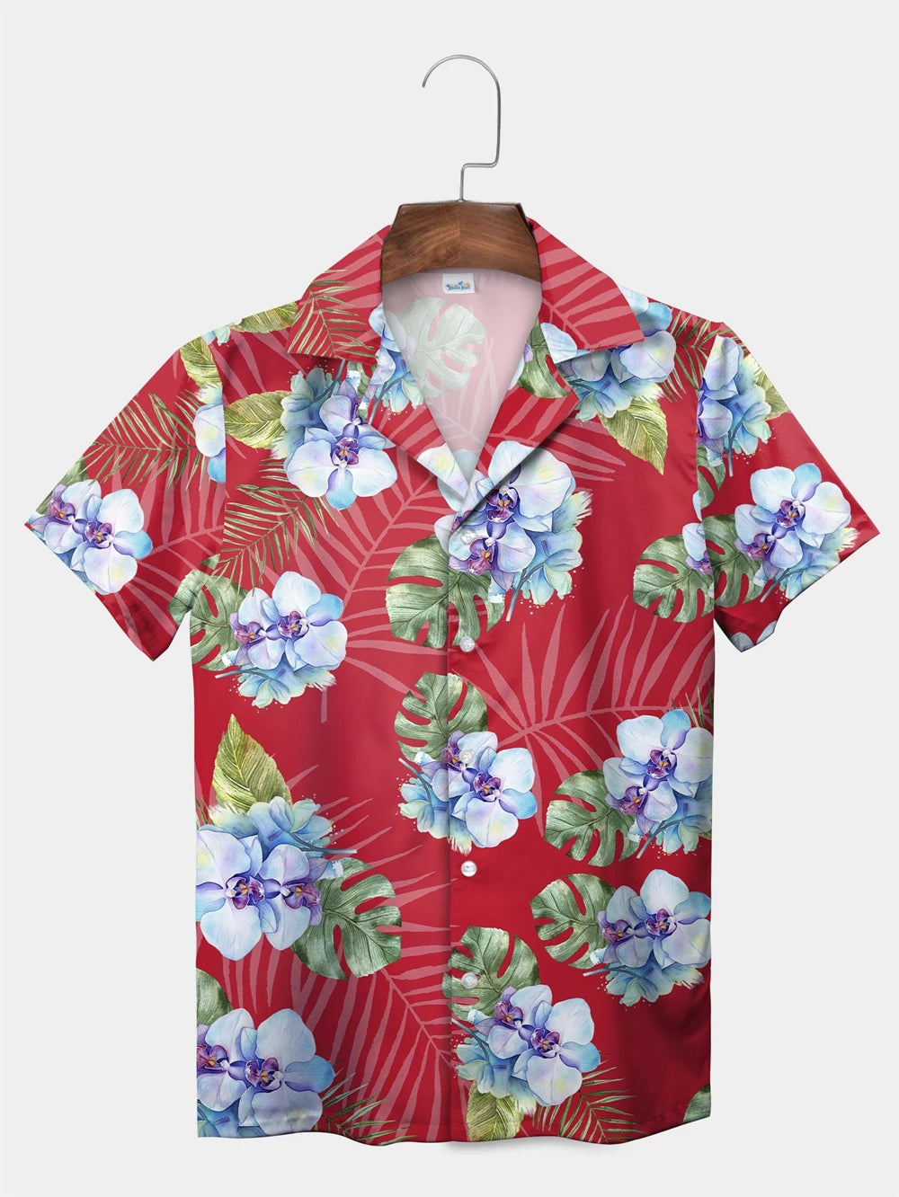 Tropical Plant Leaves Palm Tree Leaves Casual Shirt Botanical Print Light Color Shirt Pattern Men's Short Sleeve Hawaiian Shirts