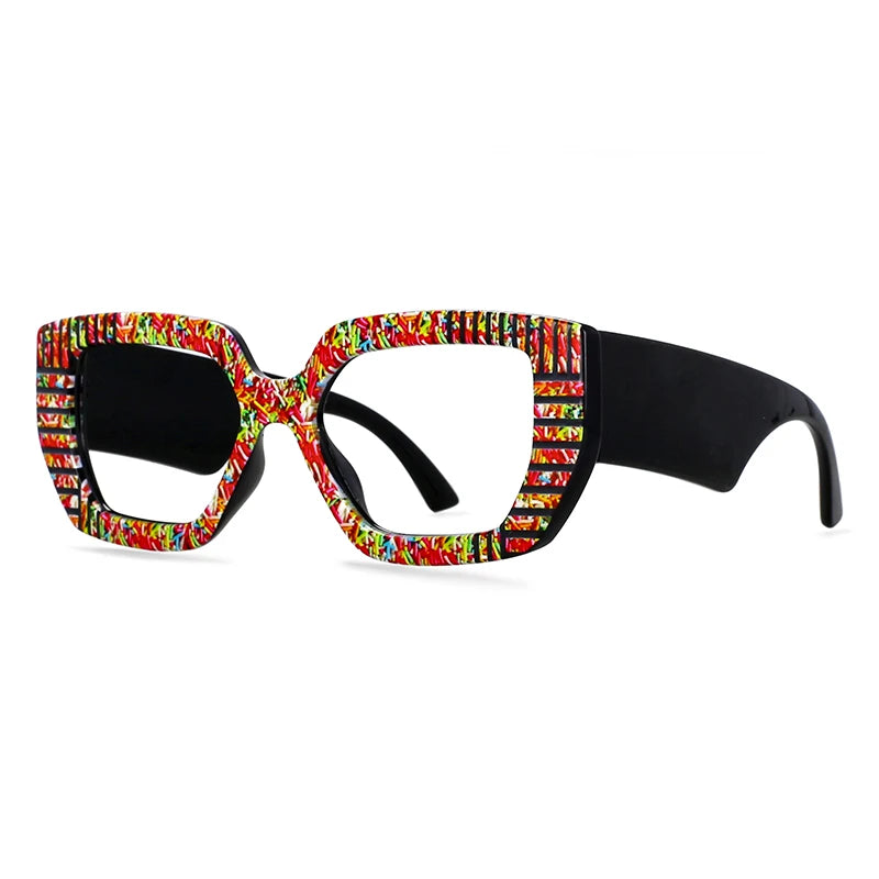 R57095 Women Fashion Colorful Stripe Reading Glasses Dioptric +0.50~+3.50 Lady Trend Square Large Frames Presbyopic Eyeglass